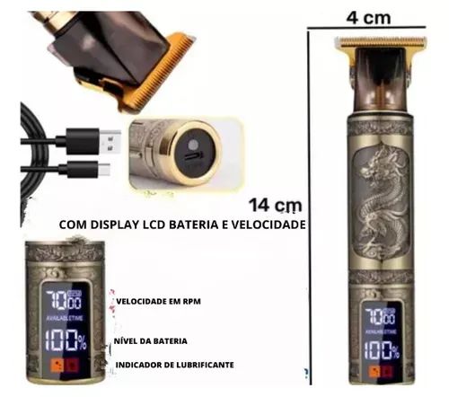 Maquininha Acabamento E Aparador De Pelo Visor Lcd Dragão - Foto 3