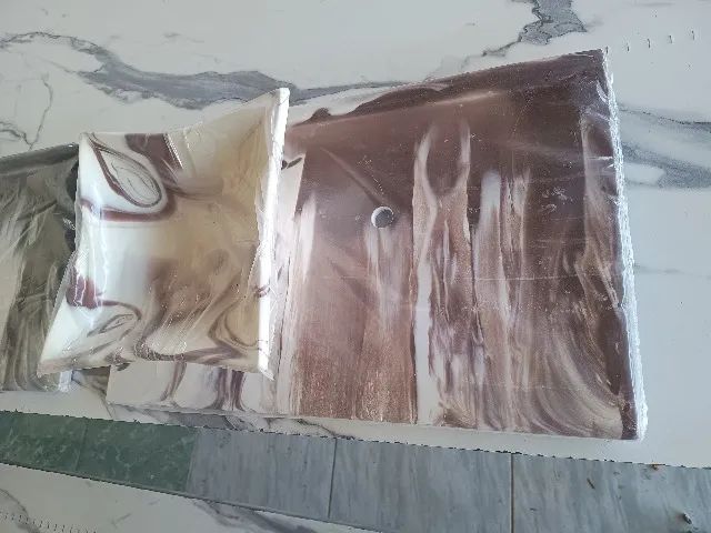 Pia de Cuba 29x29 e Bancada 37x60 no mármore sintético para banheiro - Foto 6