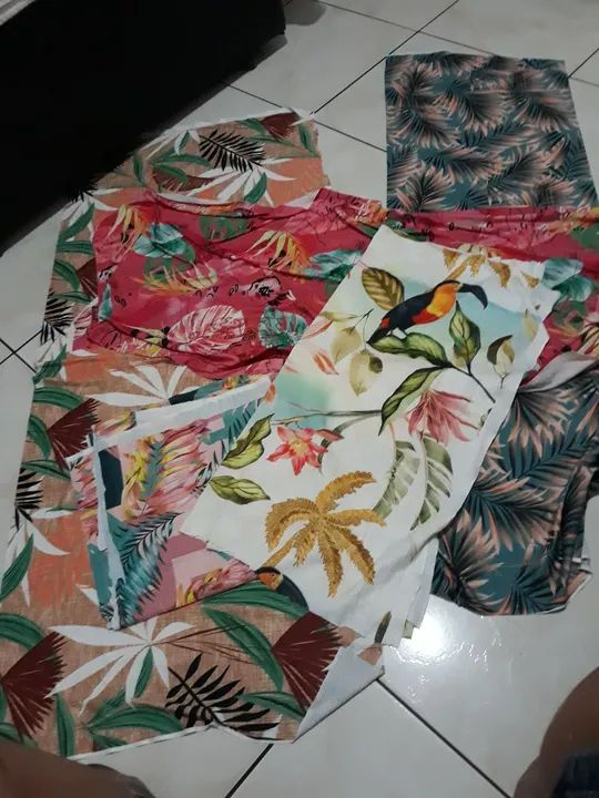 Malha canelada estampada