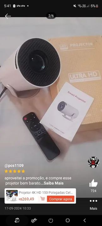 Projetor HD 4k 150 polegadas  - Foto 5