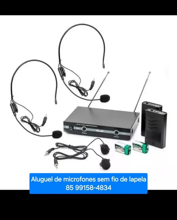 Aluguel de microfones de lapela ou de cabeça