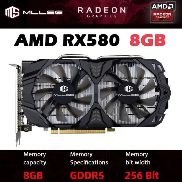 Placa de vídeo AMD Radeon RX580 2048SP 8G DDR5 256 bits