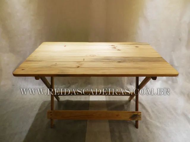 Mesa 120× 70cm dobrável natural 