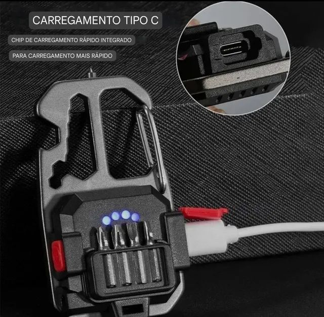 Mini Lanterna LED com Iluminação Ajustável Chave Multifuncional  - Foto 3