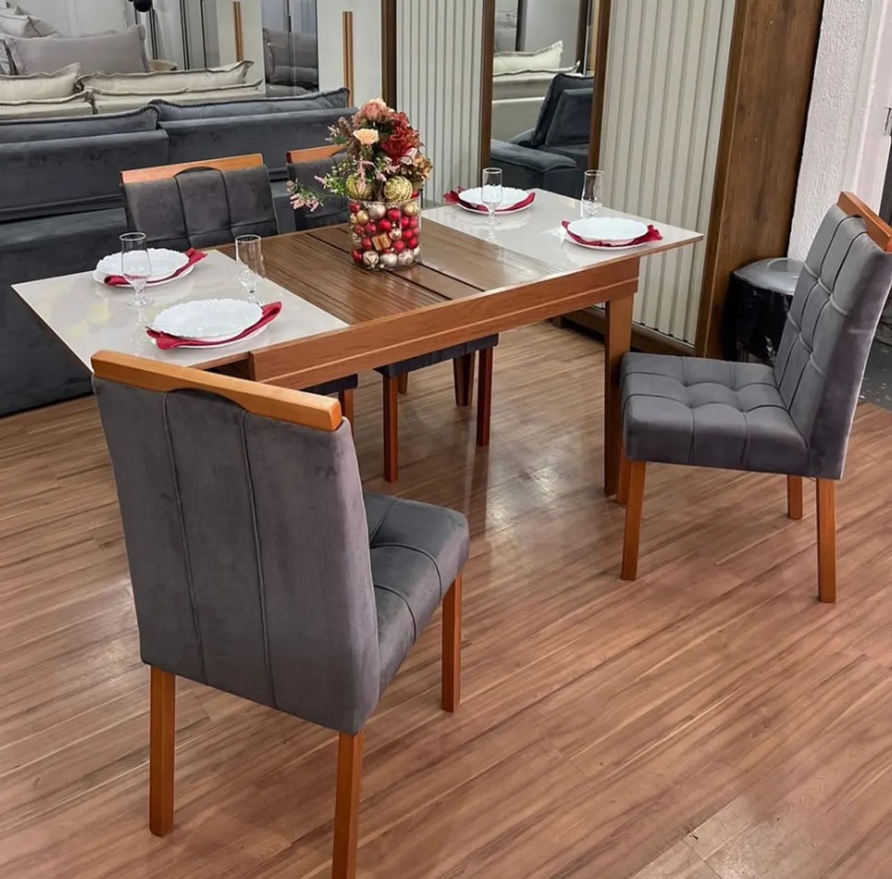 Mesa de Jantar Retangular de Madeira EXTENSIVA 