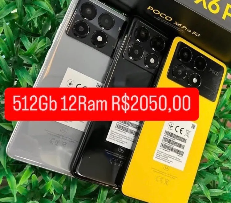 Poco X6 Pro 5G 512GB 12GB RAM GLOBAL Entregamos Amarelo Preto Cinza