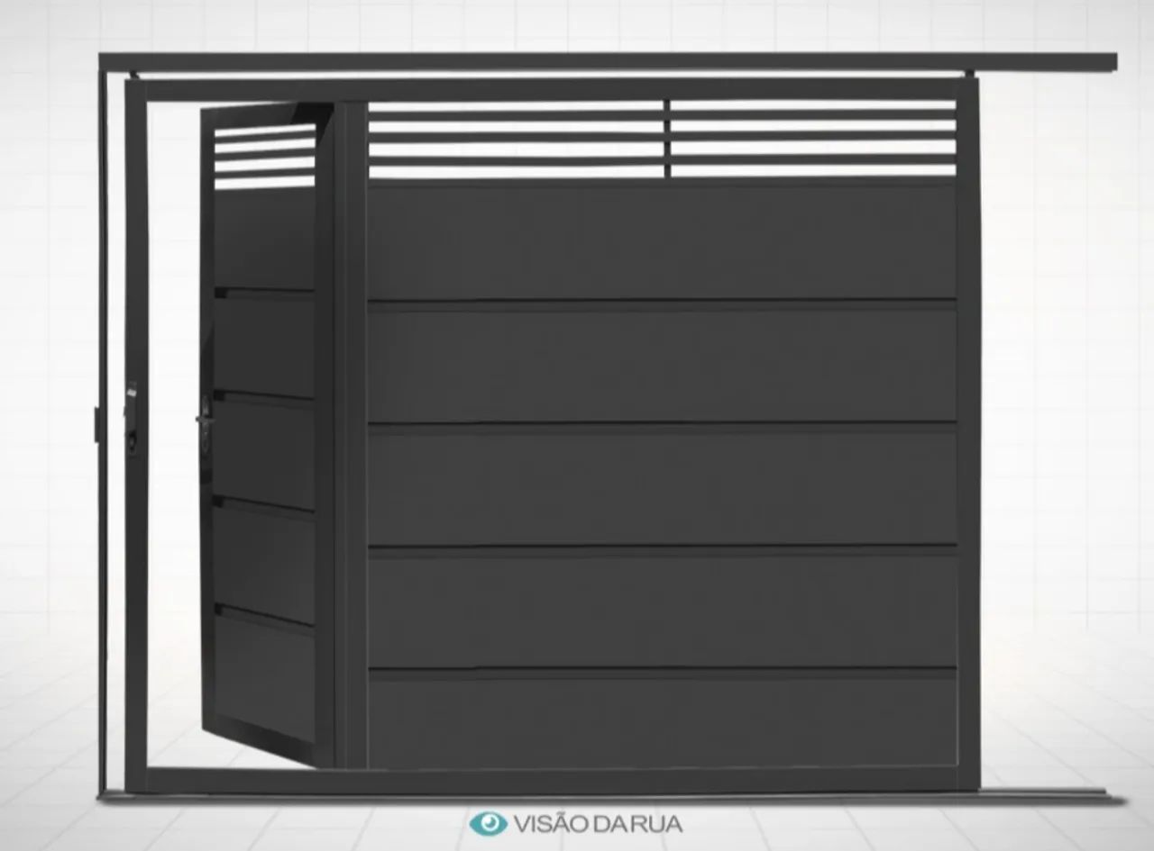 Portão de correr conjugado