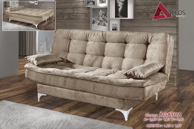 Sofá Cama Ágatha - Receba Hoje - Maio122 - Foto 2