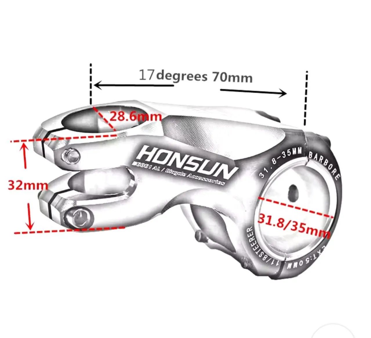 Mesa avanço guidao mtb 28,6x70x31,8/35mm  - Foto 2