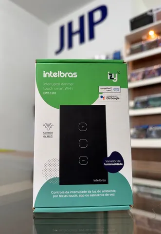 Interruptor Inteligente Intelbras Preto Dimmer 1 Tecla Touch Smart EWS1101 | Loja Curitiba