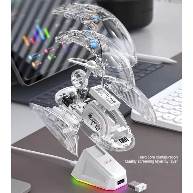 !Promoção!! Mouse Attack Shark X2 Pro - Preto Transparente - Tri-Mode - Foto 4