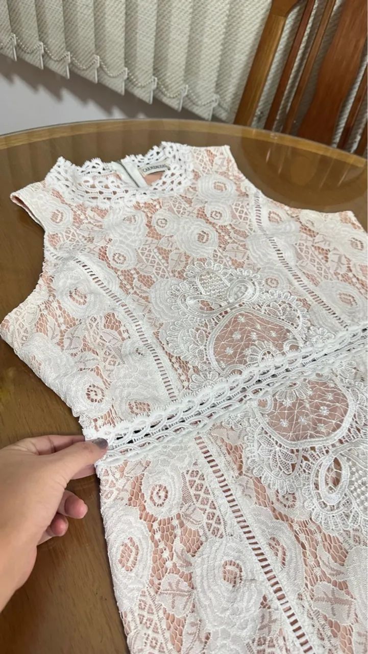 Vestido Branco de Renda Charmoso - Foto 3