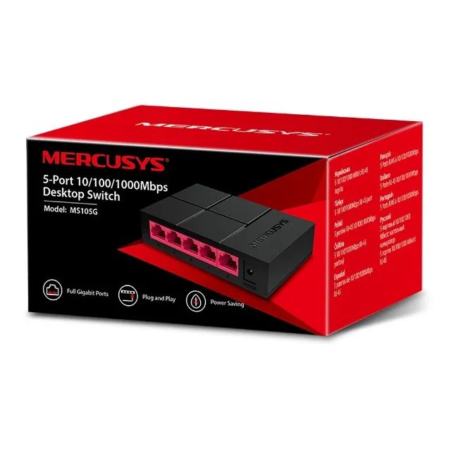 Switch 5 Portas Mercusys MS105G - 10/100/1000 Gigabit - Novo c garantia-Nexo Store