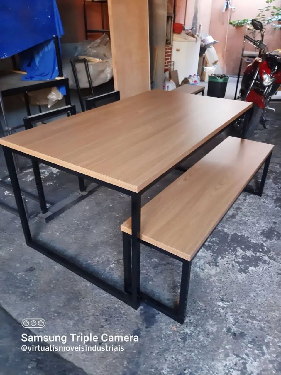 Mesa de Jantar com banco estilo industrial  - Foto 5
