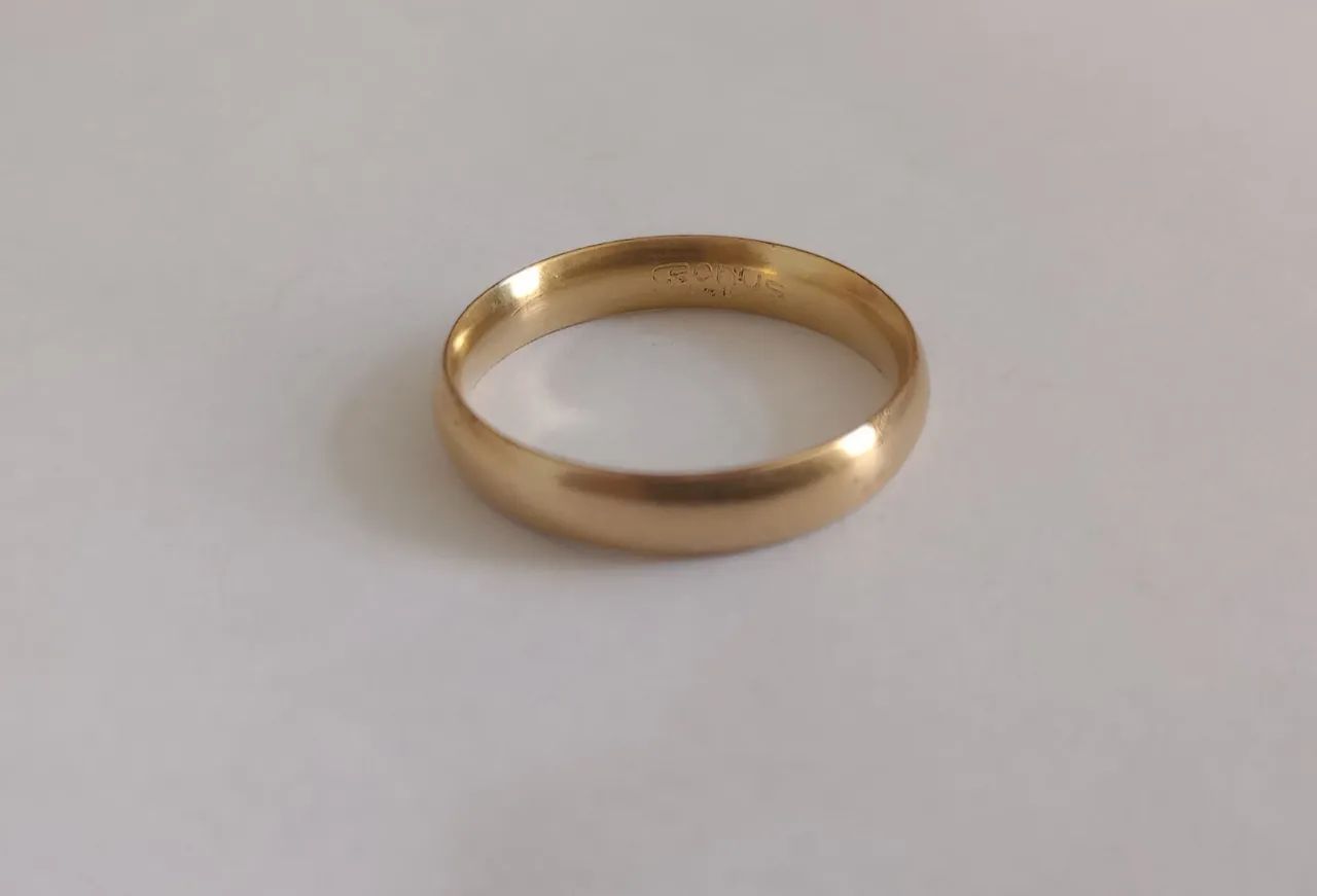 Aliança folheada ouro 18k - Foto 2