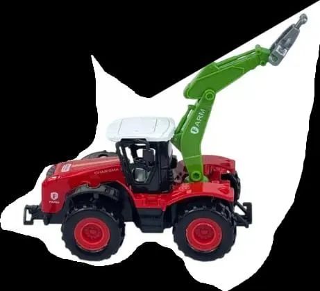 Trator com Escavadeira - Brinquedo Infantil Metal e Plástico - Unidade   - Foto 2