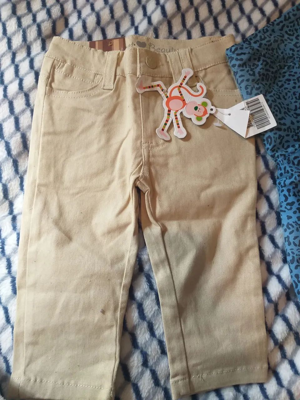 Calças em sarja/Jeans Leopardo Infantil top top - Foto 2