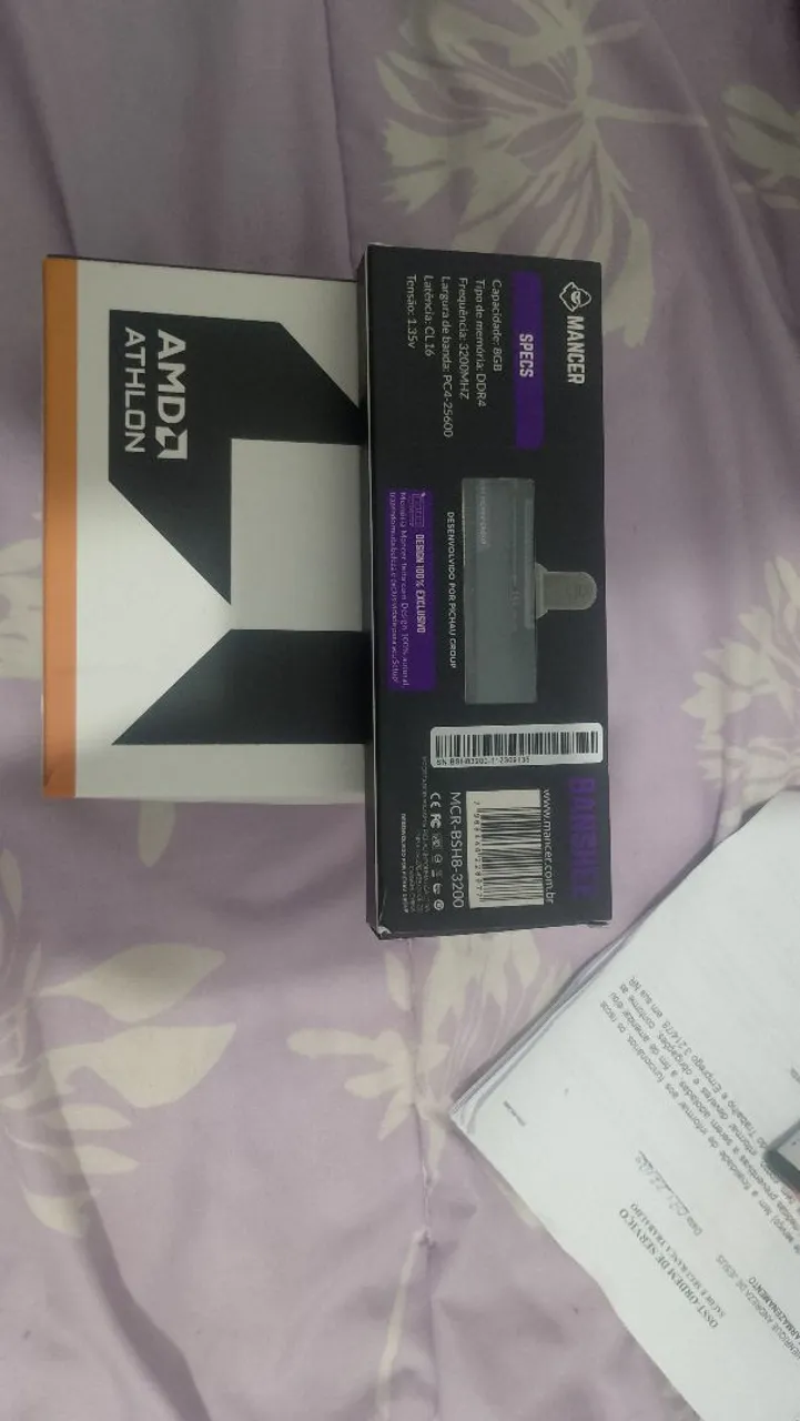 Processador AMD Atlhon 3000g e Memória RAM Mancer Banshee 8GB DDR4 3200MHz