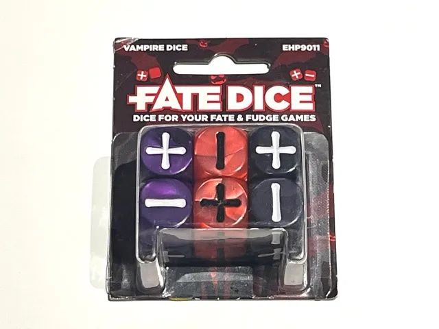 12 dados fate fudge rpg originais evil hat importados linha vampire
