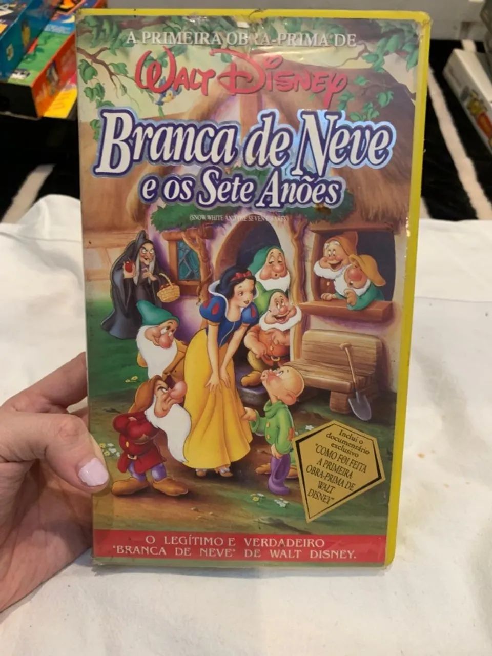 fita vhs branca de neve e os sete anões fita verde