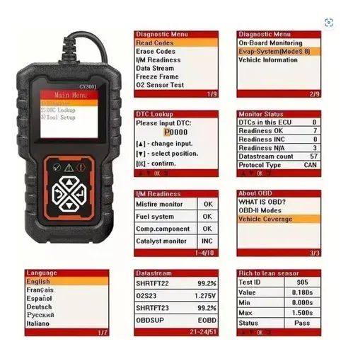Scanner Automotivo Diagnóstico CY3001 OBD2 EOBD com Display Digital - Foto 3