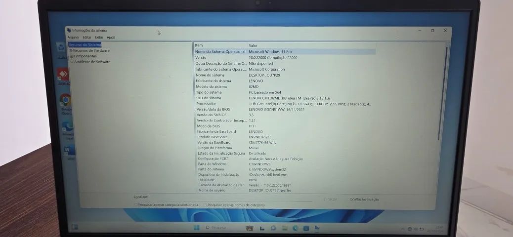 Notebook Lenovo i3 1115G4, 8GB RAM, 256GB SSD, 15 polegadas - Foto 3