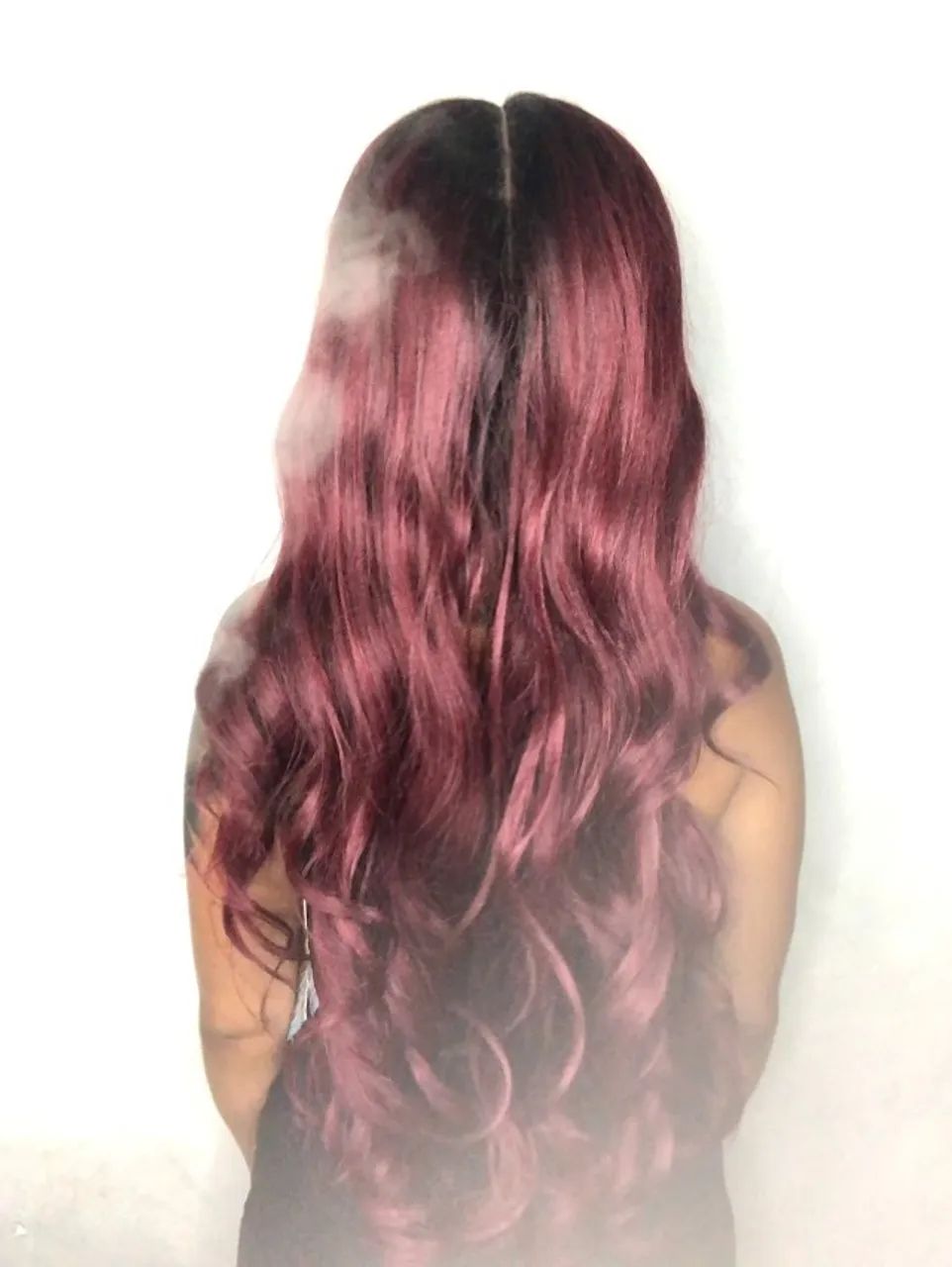 peruca lace front ondulada vermelha 75 cm - Foto 5