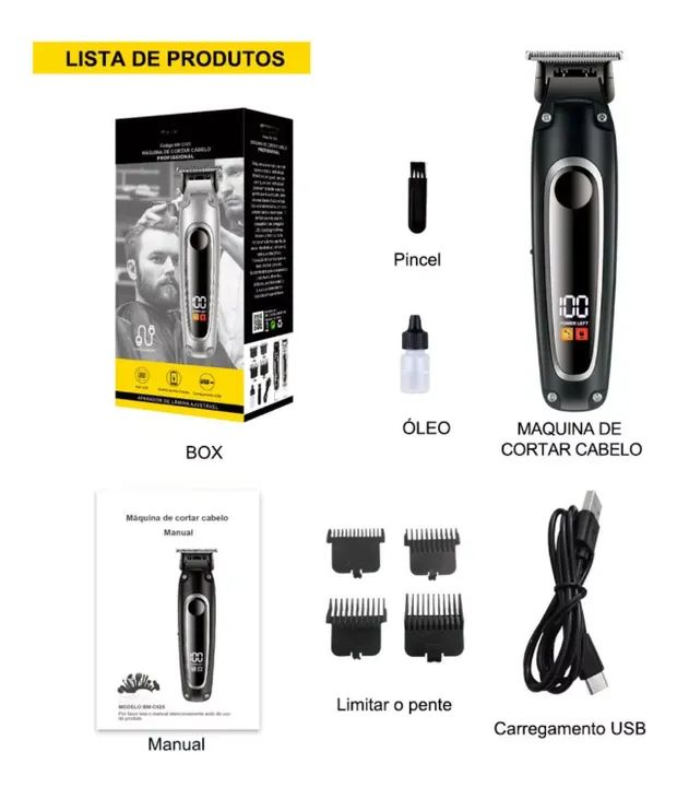 Maquina De Corta Cabelo e Aparador De Barba BM025 - Foto 2