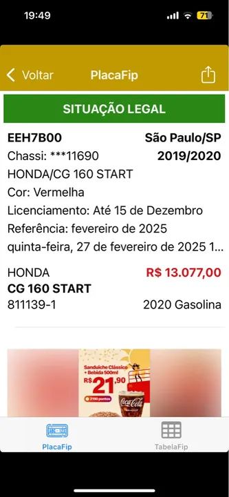 CG 160 start 2020 doc ok 18x cartao - Foto 3