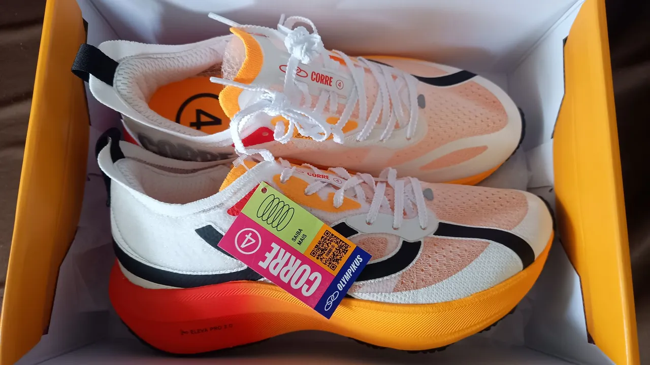 Tênis Olympikus Corre 4 - Laranja e Branco