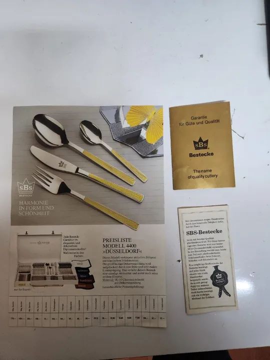 Jogo de Talheres alemão  SBS bestecke 4400 banhado a ouro  - Foto 5