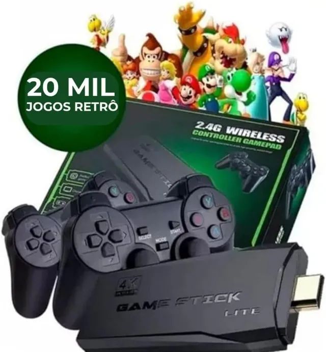 Vídeo Game Retrô Game Stick Lite 4k Hdmi 64gb 20.000 Mil Jogos Com 2 Controles Sem Fio - Foto 2