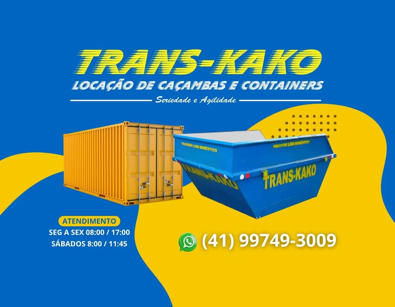 Locação de caçamba e contêiner Araucária.