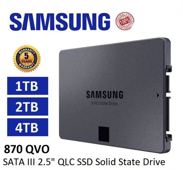 ssd sata samsung 4 TB 870 QVO 2.5 upgrade macbook pc notebook imac qual eficiência máquina - Foto 4