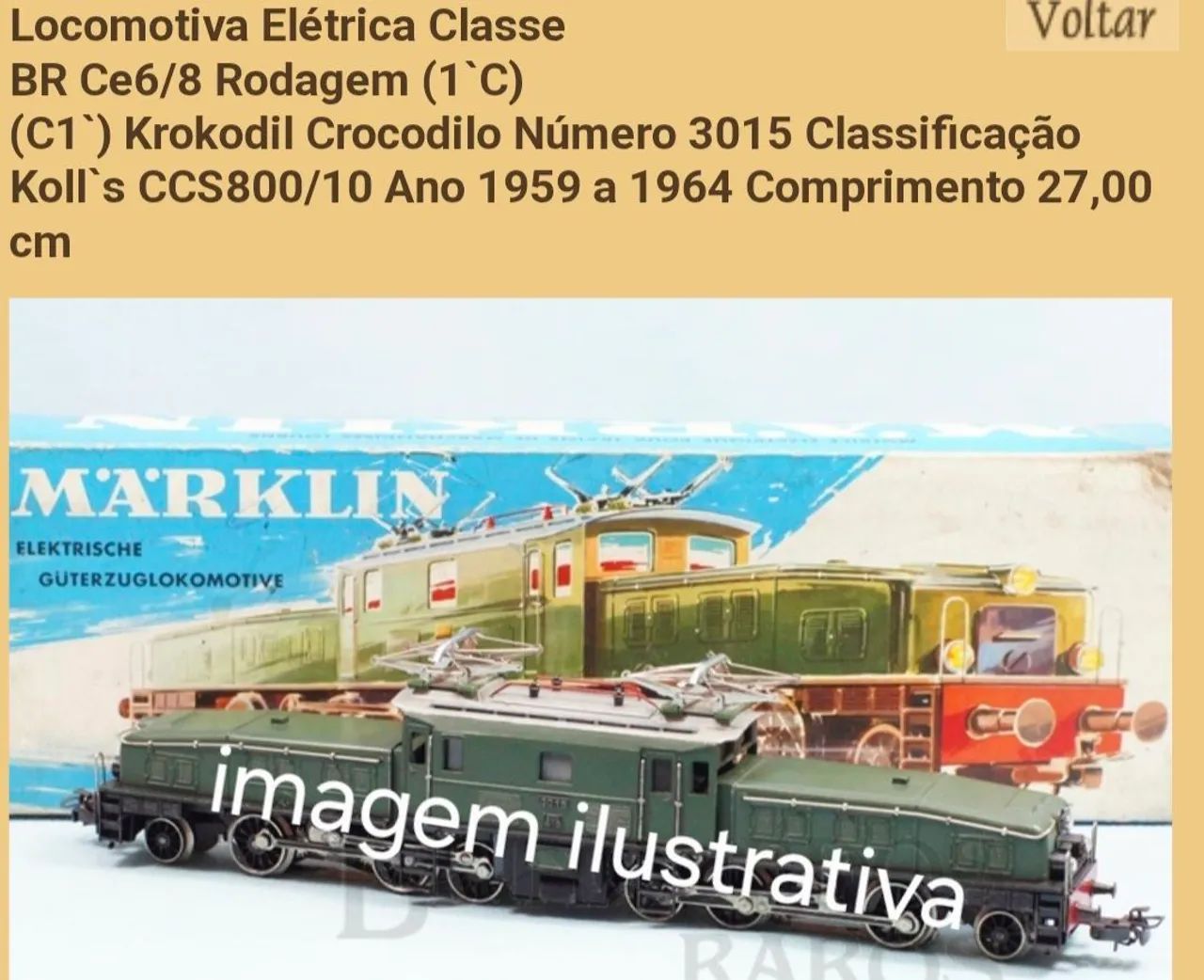 Locomotiva Elétrica Krokodil Marklin 1969 - Foto 4