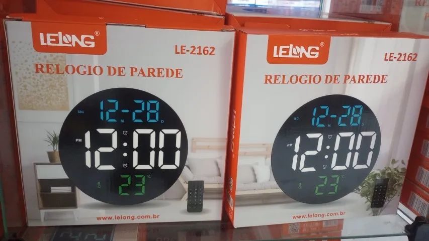 Relogio parede led digital redondo com controle le-2162 - FLEX - Foto 4