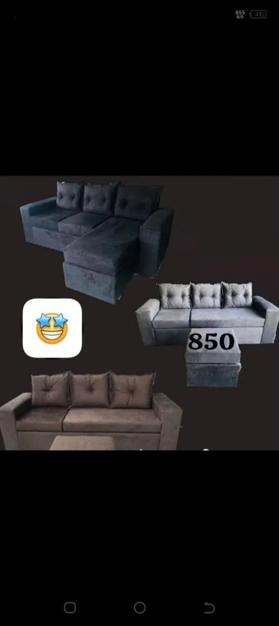 Conjunto de sofá com almofadas soltas 