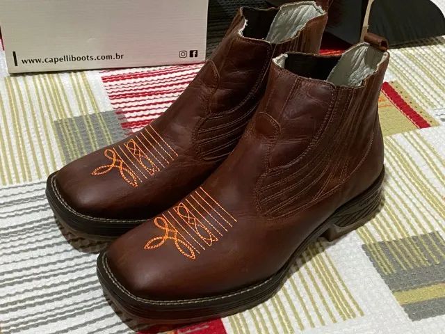 Botina Texana Capelli Havana Bota Couro