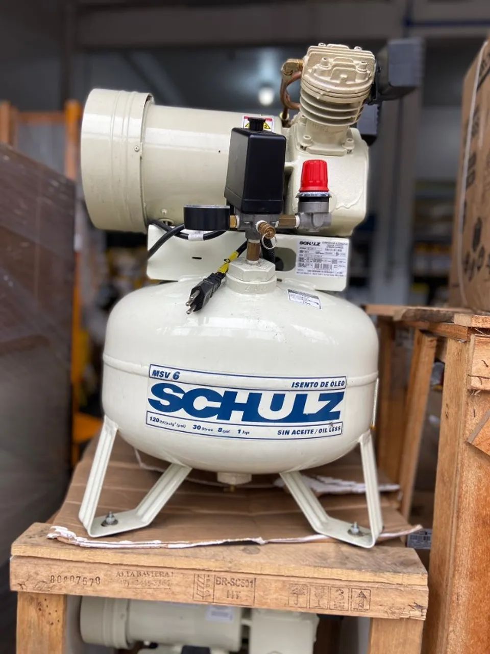 Compressor odontologico Schulz- MSV 6/30 Isento de oleo - 6 Pes 120 Lbs