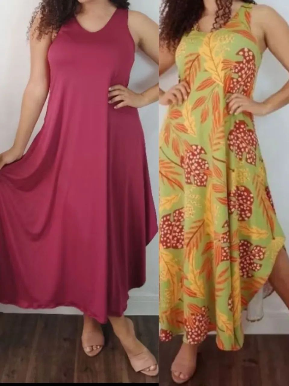 KIT 2 VESTIDOS LONGO PLUS SIZE XG NOVO