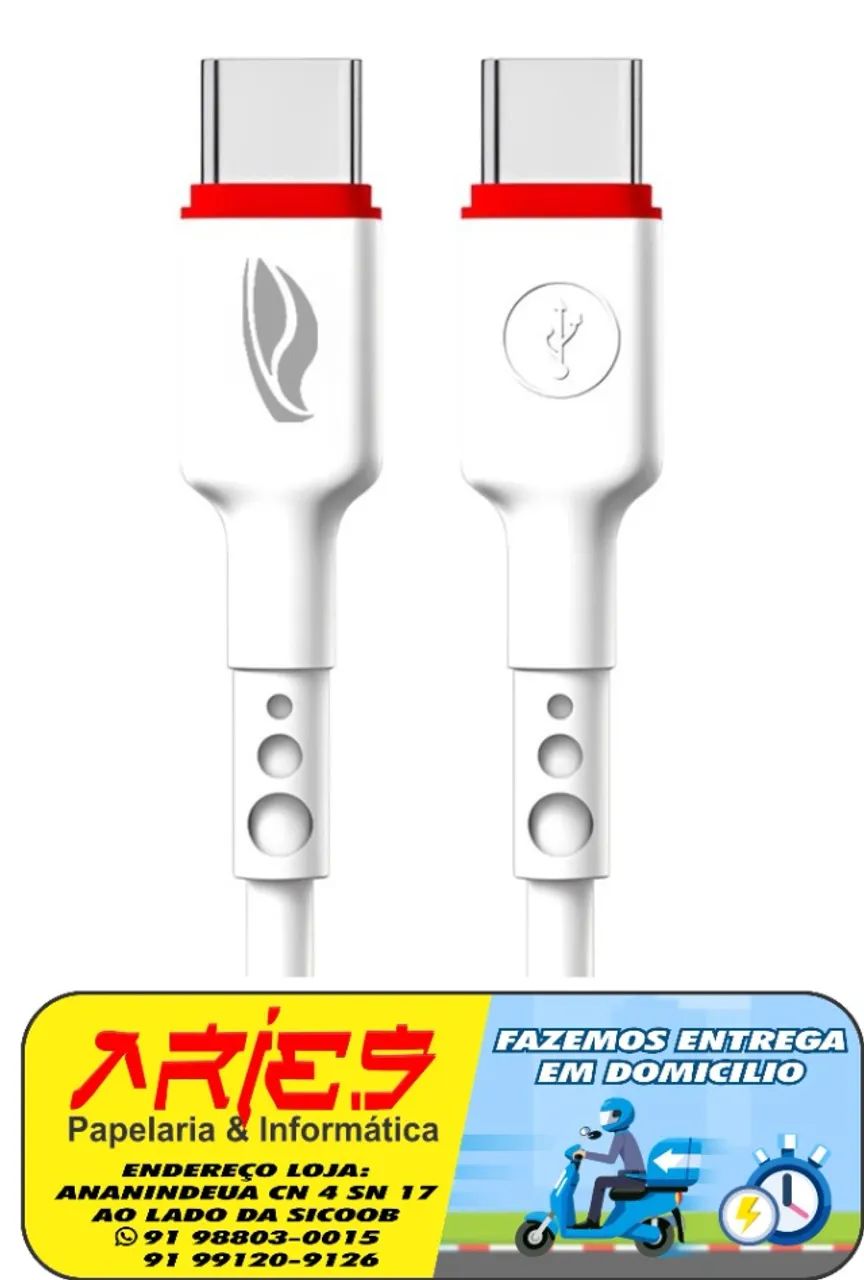 CABO USB TIPO C X USB TIPO C 1 METRO 3A C3TECH CB-P100WH