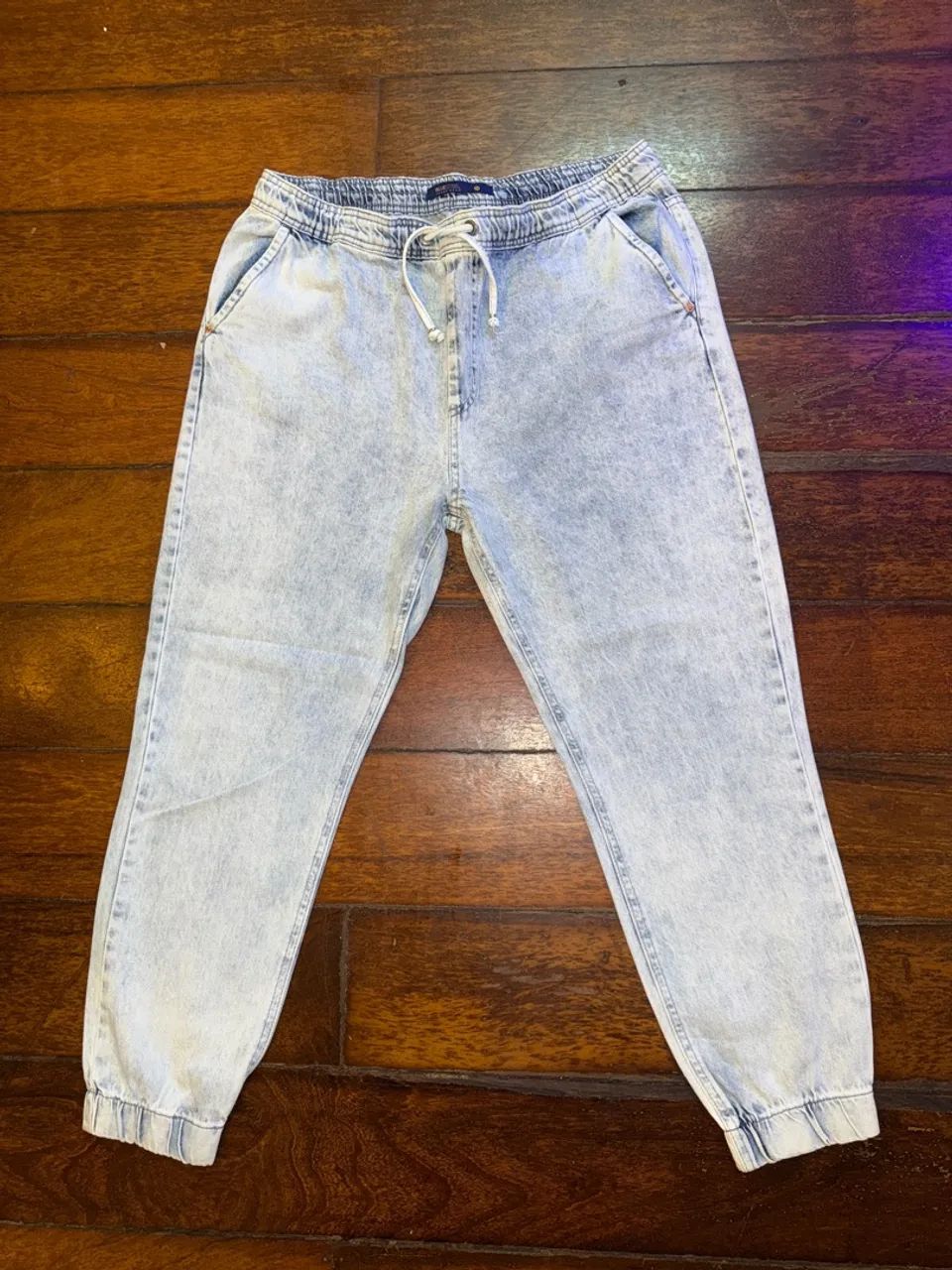 Calça Jeans Jogger Azul Claro