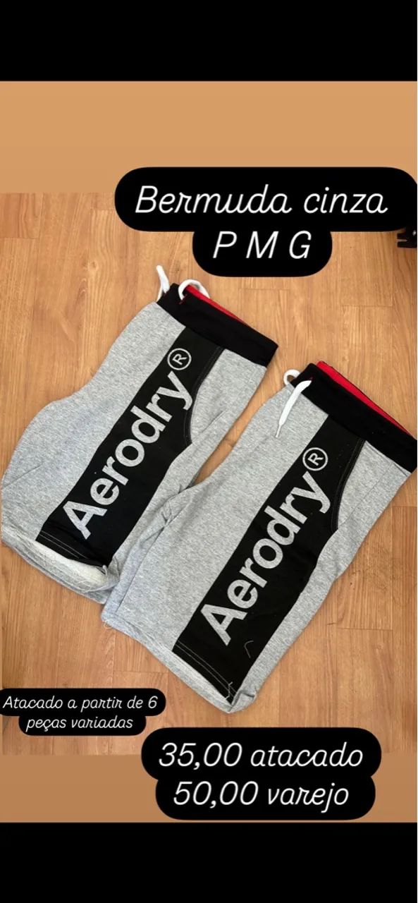 Bermuda moletom azul marinho AeroDry - Foto 3