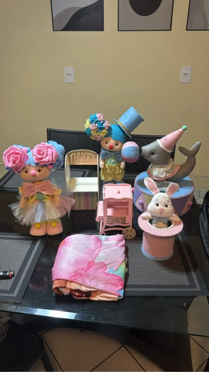 Vendo desapego Decoração Circo Rosa - Kit Completo