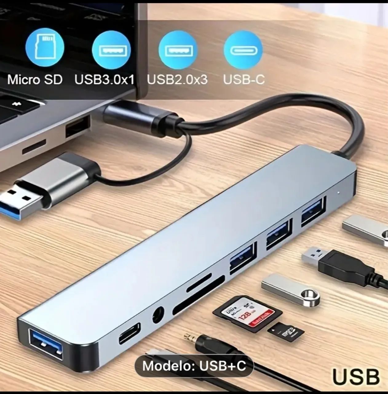 HUB USB 8 em 1 - Foto 5