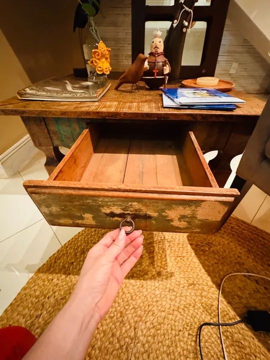 Mesa de centro rústica  e espelho madeira de lei - Foto 3