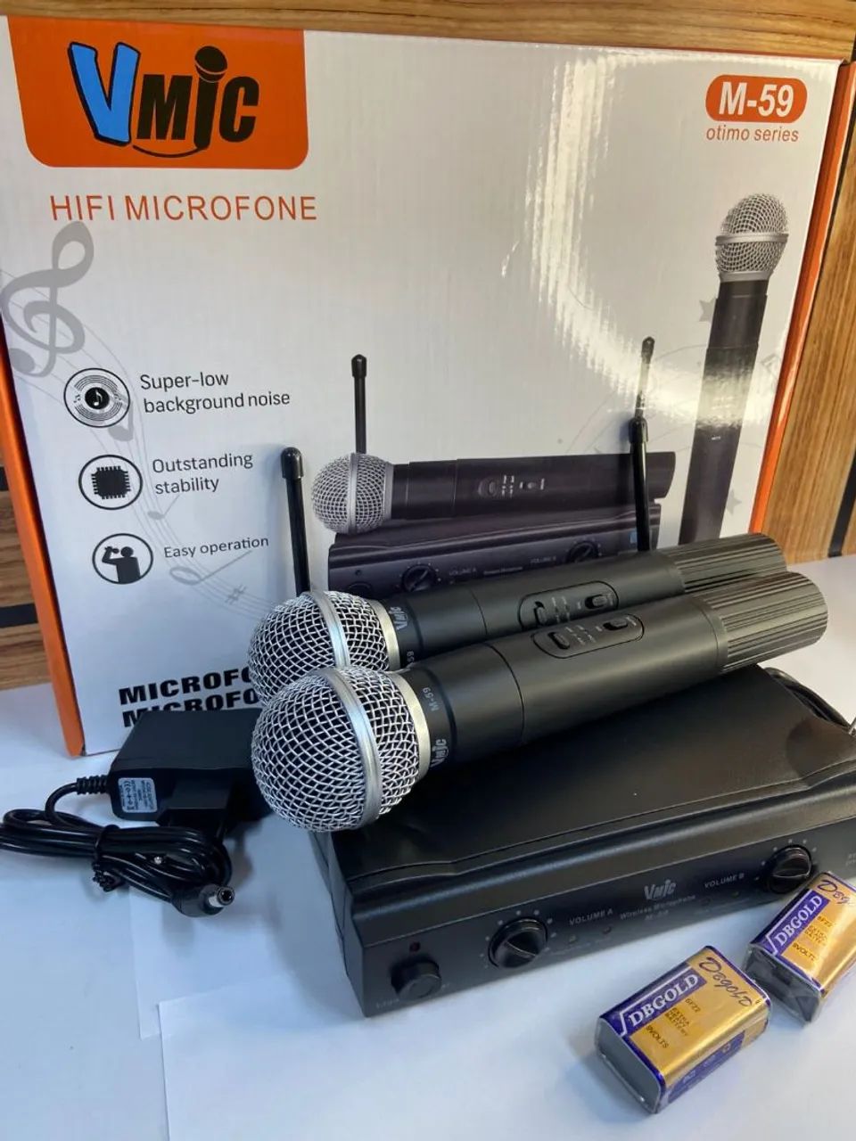 Microfone Sem Fio Duplo Vmic M-59 - Ótimo para Karaokê!