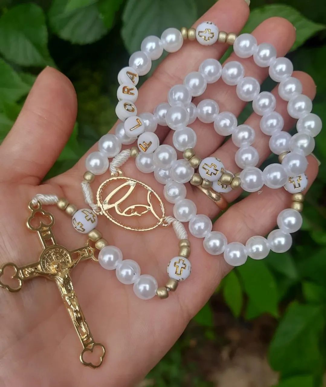 Kit presente religioso com terço e cruz - Foto 3