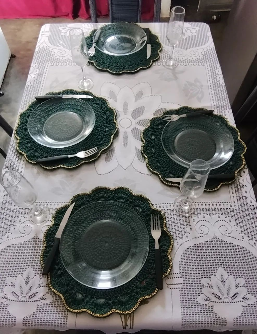 ? Kit com 4 Suplasts/ Jogo Americano em Crochê - Artesanal ? - Foto 3