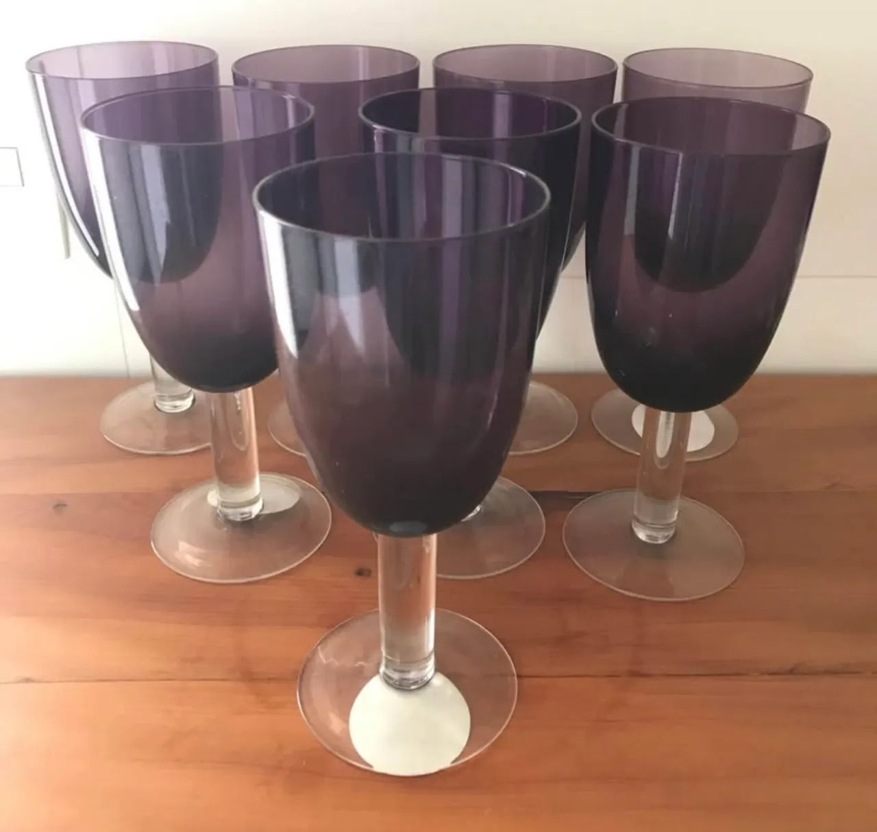 Conjunto 16 Taças de Vidro roxa vinho água champagne 16 taças  - Foto 3